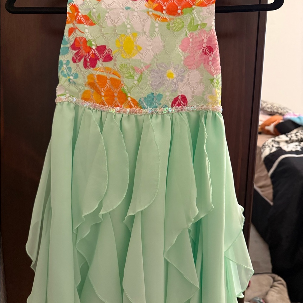 Youngland Floral Multicolor and Mint Dress